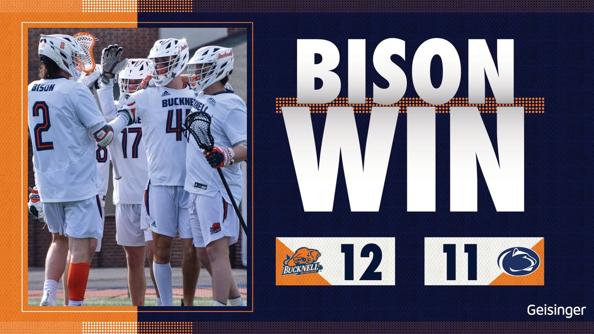 Bucknell_MLAX's tweet photo. WHAT. A. GAME. 💪

The Bison top Penn State behind a complete team effort and move to 6-1 on the season.

🥍#rayBucknell🥍 https://t.co/KTvpH0xt2s