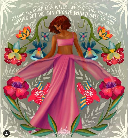 VisionsInBlueI2's tweet photo. Feelings are like waves 🌊 💖
#womenempowerment  #tuesdayvibe  #divinefeminine #feminineart #floralart #oracleofvisions #healingart #thirdeyeawakening #magicart #heartart #womanofcolor #womenofsteel #positivequotes #strongwomen #womenrising  #highervibrations  #printandpattern https://t.co/a2AYNf7kMi