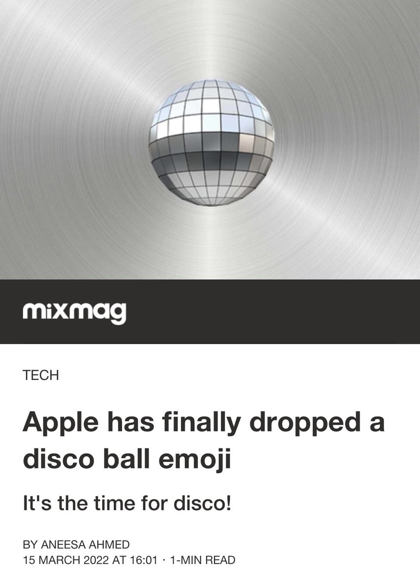 BREAKING NEWS ⛔️

#disco #discoball #discoballemoji #apple #ios #update #discomusic #mixmag #iphone
