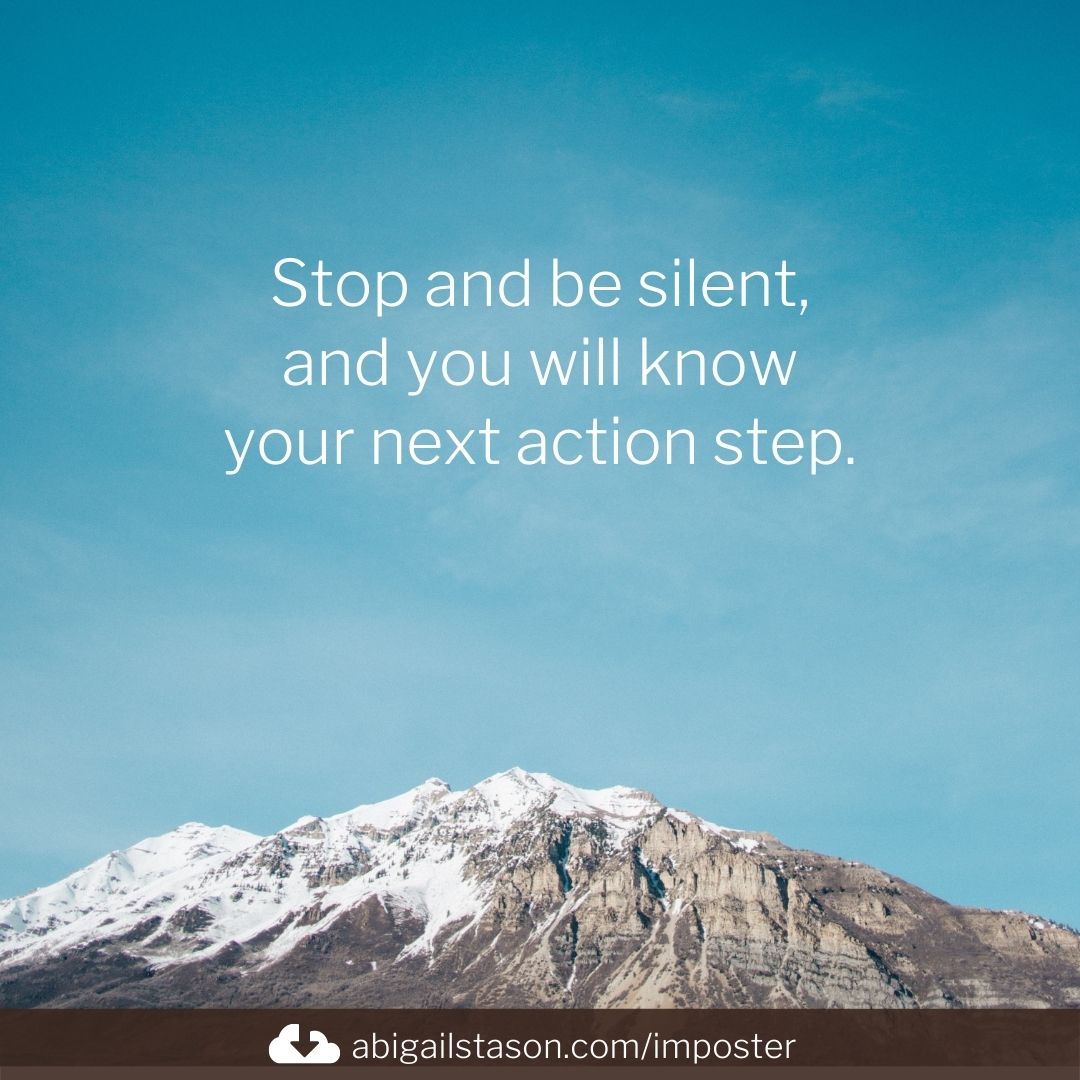 Abigailstason's tweet photo. “Stop and be silent, and you will know your next action step.” ~Abigail Stason.

** For more on this, download my free white paper » https://t.co/mQggeUmpsT https://t.co/u9BxVAzSJR