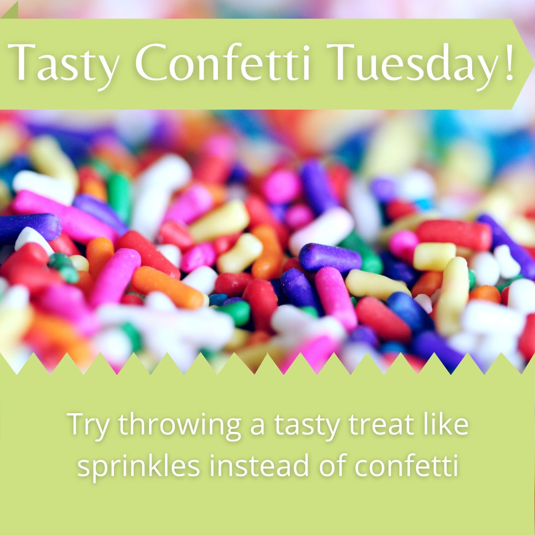 no_confetti_ecu's tweet photo. Today's confetti alternative of the day is Tasty Confetti Tuesday! Try throwing edible confetti for a colorful edition to your photos!
#knowbeforeyouthrow #noconfetti #noconfettiecu #gogreen #ecusustainability #bringabroom https://t.co/KSHQWOPLqZ