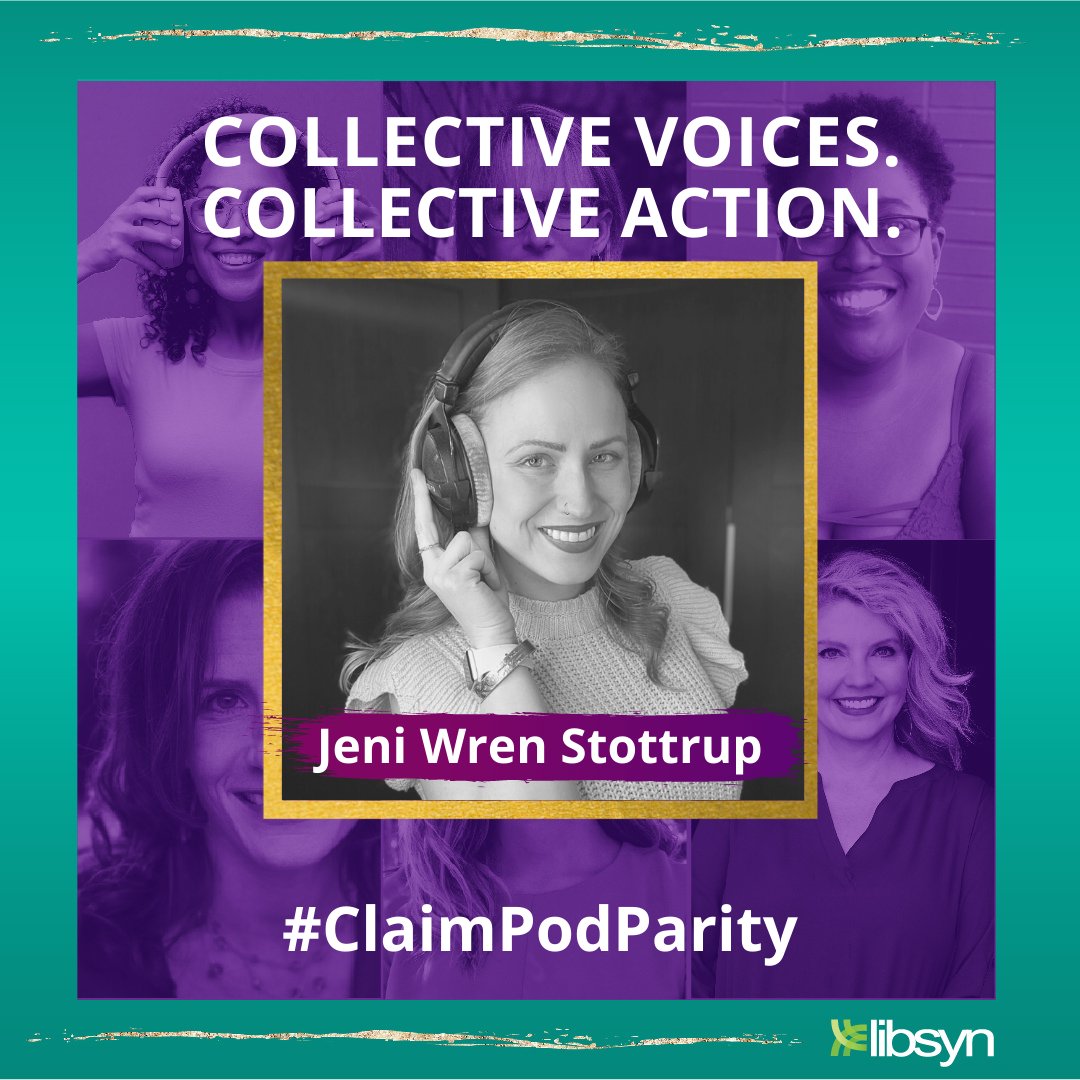 libsyn's tweet photo. Meet host of @grittybirds, a podcast on popular media, skill building &amp; growing your brand - Jeni Wren Stottrup. With 30+ yrs in music &amp; podcasting, she roles as host, producer, editor, coach, speaker &amp; owner of The Podcasters Forum. #ClaimPodParity https://t.co/hjFVMj3MIq https://t.co/4JtuHKMR12