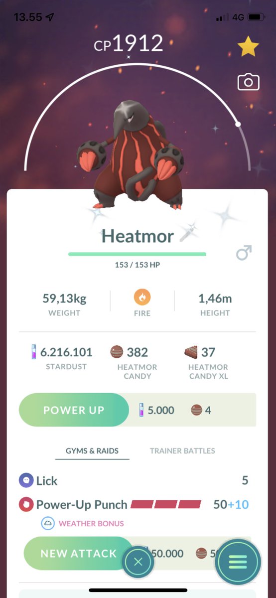 Got shiny Heatmor 😊👍 <a href="/PokemonGoApp/">Pokémon GO</a> #PokemonGO #ShinyPokemon