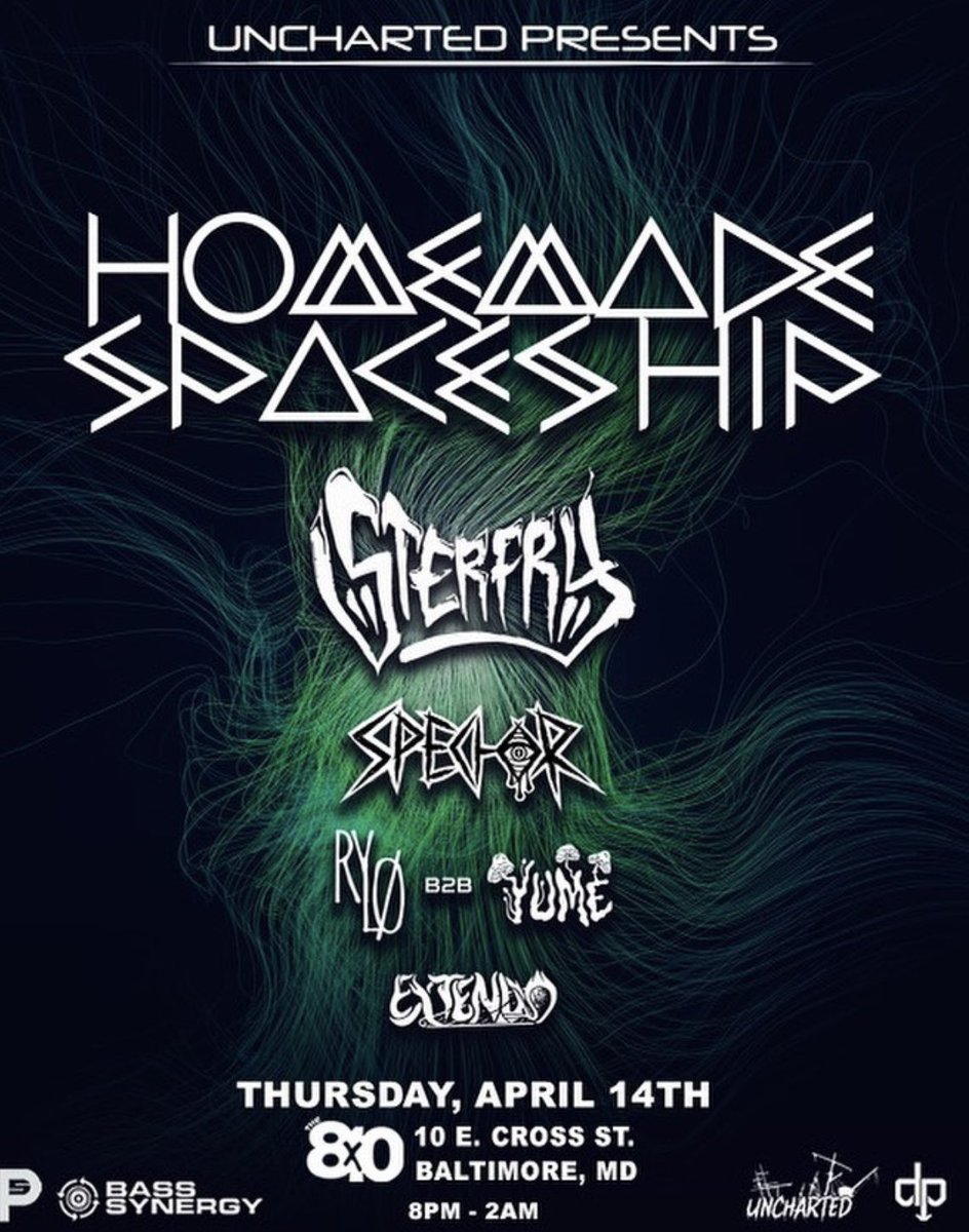 ExtendoBass's tweet photo. Excited to finally share that I’ll be opening up for #homemadespaceship and @Sterfry_Music ‼️ stick around after my set to watch two of my closest friends go b2b @itsrylo_ @tunebyyume going to A big night for the lads! Much love to @DPBmore for having us! https://t.co/CAALrgtMKM