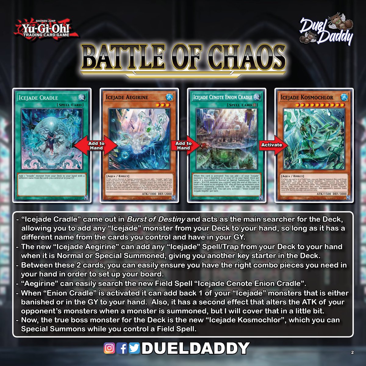 1/2)This week's #dueldaddystrategy takes a first look at the "Icejade"! I  initially skipped this deck in my BODE coverage, as they didn't do much at  the time of release, but with the