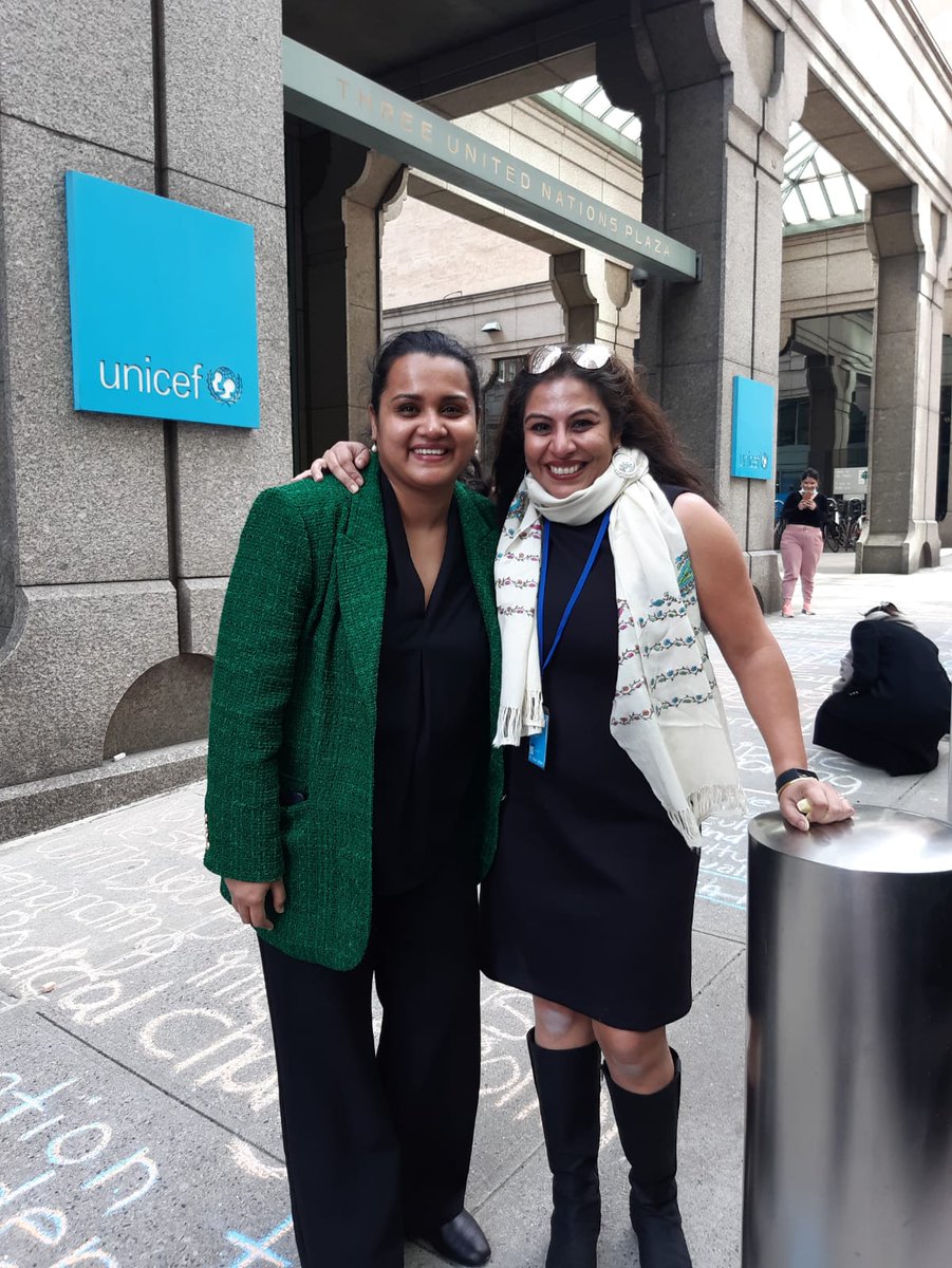 The photo features the UN Secretary-General's Envoy on Youth Jayathma Wikramanayake and Antara Ganguli, the Global Director of UNGEI.
