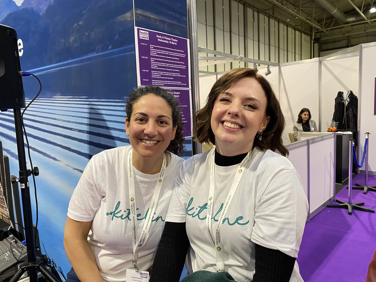 huunuudotcom's tweet photo. Great first day @HWatWork, super conversations and follow ups requested finished of with a little after-show networking. We met the lovely Candice and Kirsty from @KitelineHealth  check them out supporting employee physical, metal and emotional health 🙌🏻 #deathpositvie https://t.co/qOrzFhEQ3H