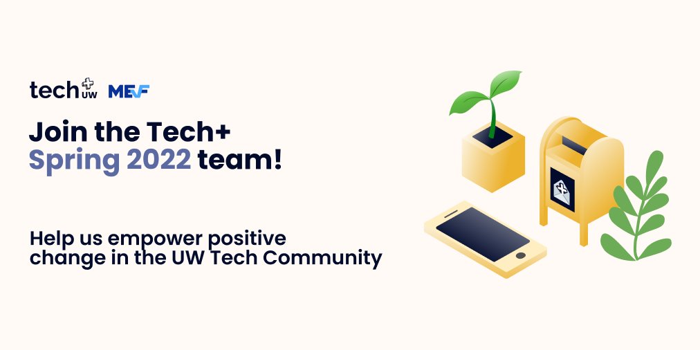 techplusuw's tweet image. Spring 2022 applications for the Tech+ organizing team are now open 🌱! Check out our open roles and join our Tech+ organizing family☀️! 

📝 Apply now: bit.ly/join-techplus-…
🗓 Applications Close: March 18th @ 11:59 PM ET
