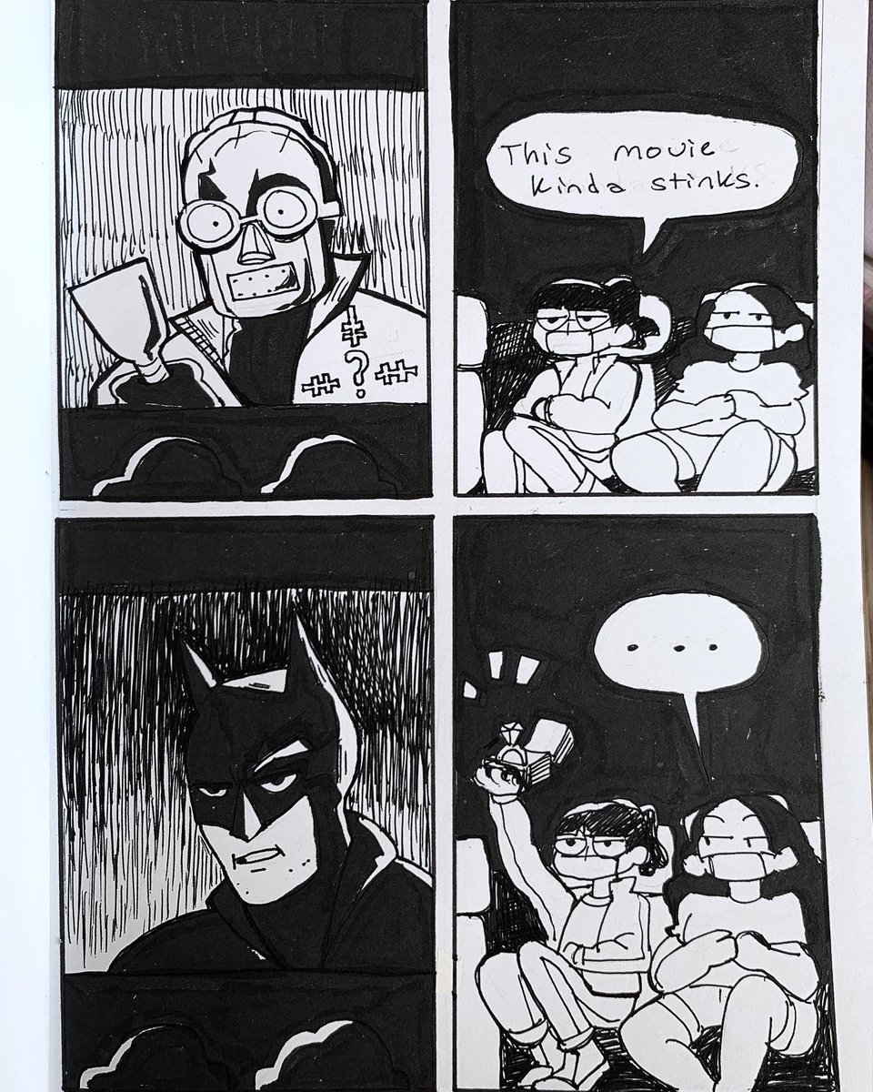 manekisato's tweet photo. My experience with #TheBatmanMovie yesterday. #comic #fanart https://t.co/DzAcuGTGET