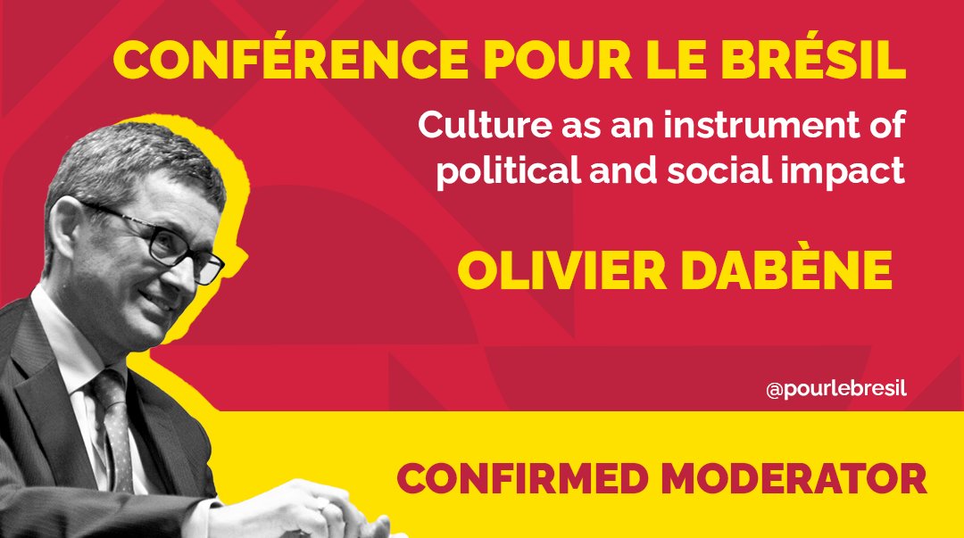 pourlebresil's tweet photo. The President of #OPALC, @ODabene, will be the moderator of the panel "Culture as an instrument of political and social impact" of the 3rd edition of Pour le Brésil. Save the date: the Conference will take place on April 1st and 2nd at @sciencespo ! #pourlebresil https://t.co/0vS862svgp