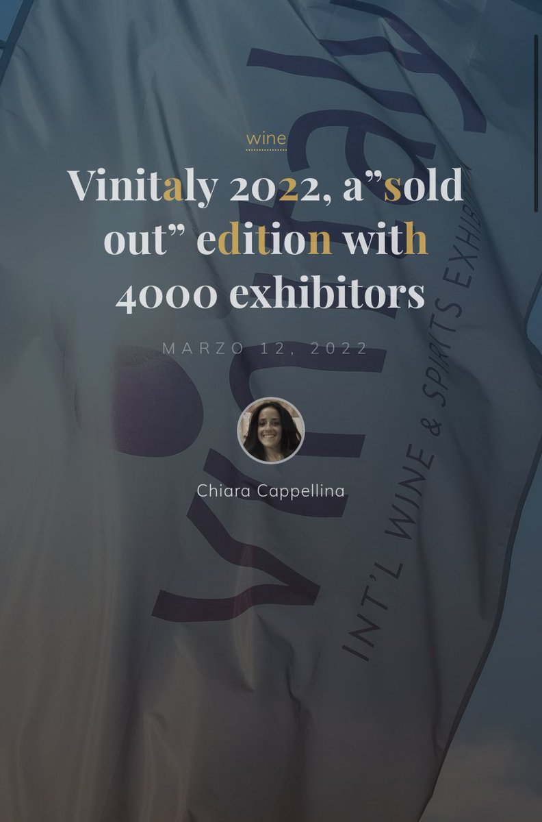 Vinitaly is coming back with a “sold out” with more than 4000 exhibiting companies for its 54th edition next 10-13 April and a selection of a business list of 500 top buyers from all over the world. Read more here bit.ly/3w6WwCr #vinitaly #wineshow #vino #verona #wine