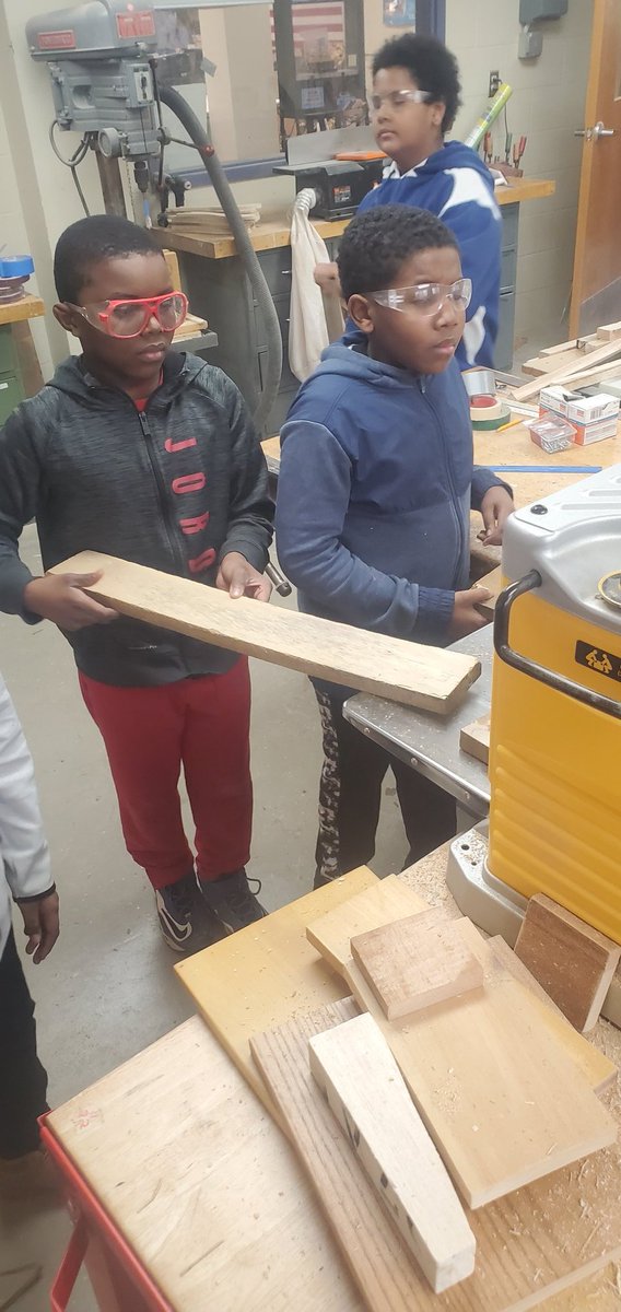 BMS_STEAM's tweet photo. My Brother's Keeper boy learning some basic wood working skills today. https://t.co/tUj815J5zQ