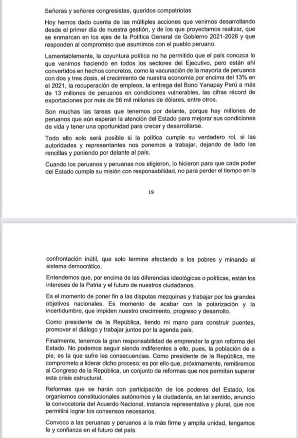 astianmi's tweet photo. Pedro Castillo está leyendo palabra por palabra el documento que ya se filtró hace un mucho tiempo ¿Quién mrda asesora a este imbécil? 

#VacanciaPresidencial #MensajePresidencial https://t.co/kv1RByA4Er