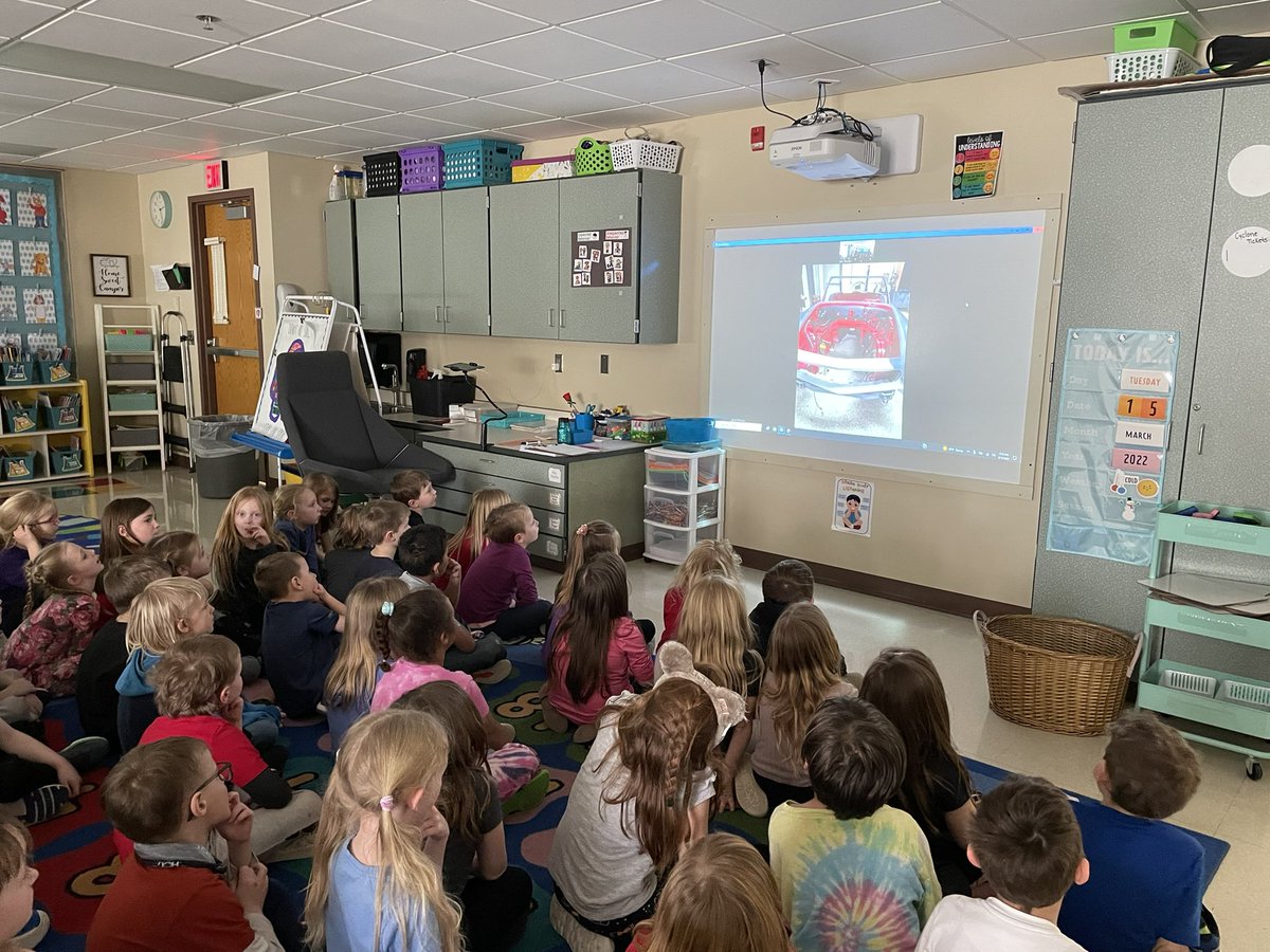 SanderKinder's tweet photo. Today kindergarten got to head to Okoboji Classic Cars for a virtual tour. We are learning about how cars have changed over the years. You can check them out here:

https://t.co/VHwGUw153f https://t.co/zekpf8yRX9