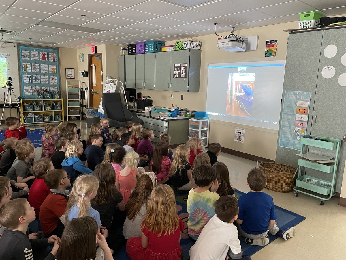 SanderKinder's tweet photo. Today kindergarten got to head to Okoboji Classic Cars for a virtual tour. We are learning about how cars have changed over the years. You can check them out here:

https://t.co/VHwGUw153f https://t.co/zekpf8yRX9