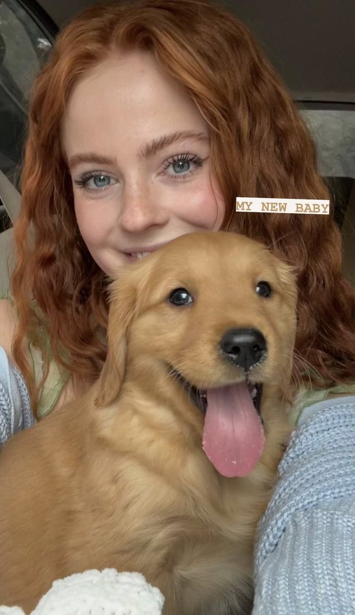 thinksdare's tweet photo. rach with her new puppy 🤲🏻❤️ https://t.co/EoAhgz68vS