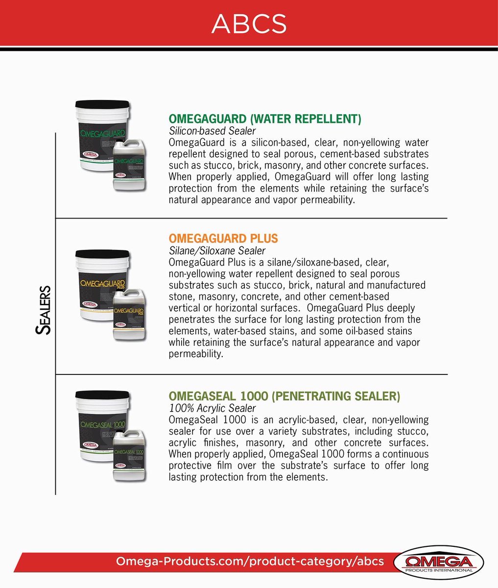 (A)dmixes
(B)onders
(C)leaners
(S)ealers

#omegaproducts #abcs #admixes #bonders #cleaners #sealers #buildingmaterials #americanmade