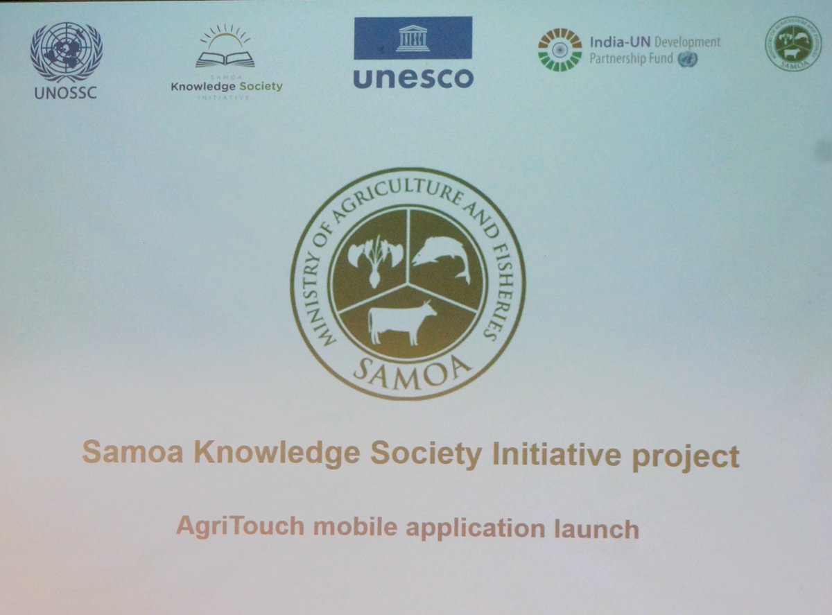 IndiainNZ's tweet photo. #IndiaSamoa #IndiainSamoa
Under the Samoa Knowledge Society Initiative (SKSI), supported by India-UN Development Partnership Fund, a mobile app, AgriTouch has been developed by the Ministry of Agriculture and Fisheries @samoagovt for farmers and it was launched on 7 March 2022. https://t.co/15kRkC4YP2