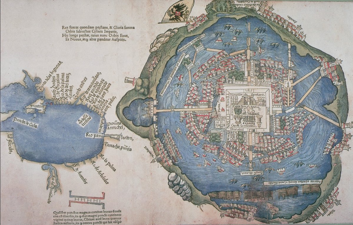 vintagemapstore's tweet photo. Tenochtitlan (Mexico), map printed in 1524 in Nuremberg. https://t.co/HN3sqSlMlP
