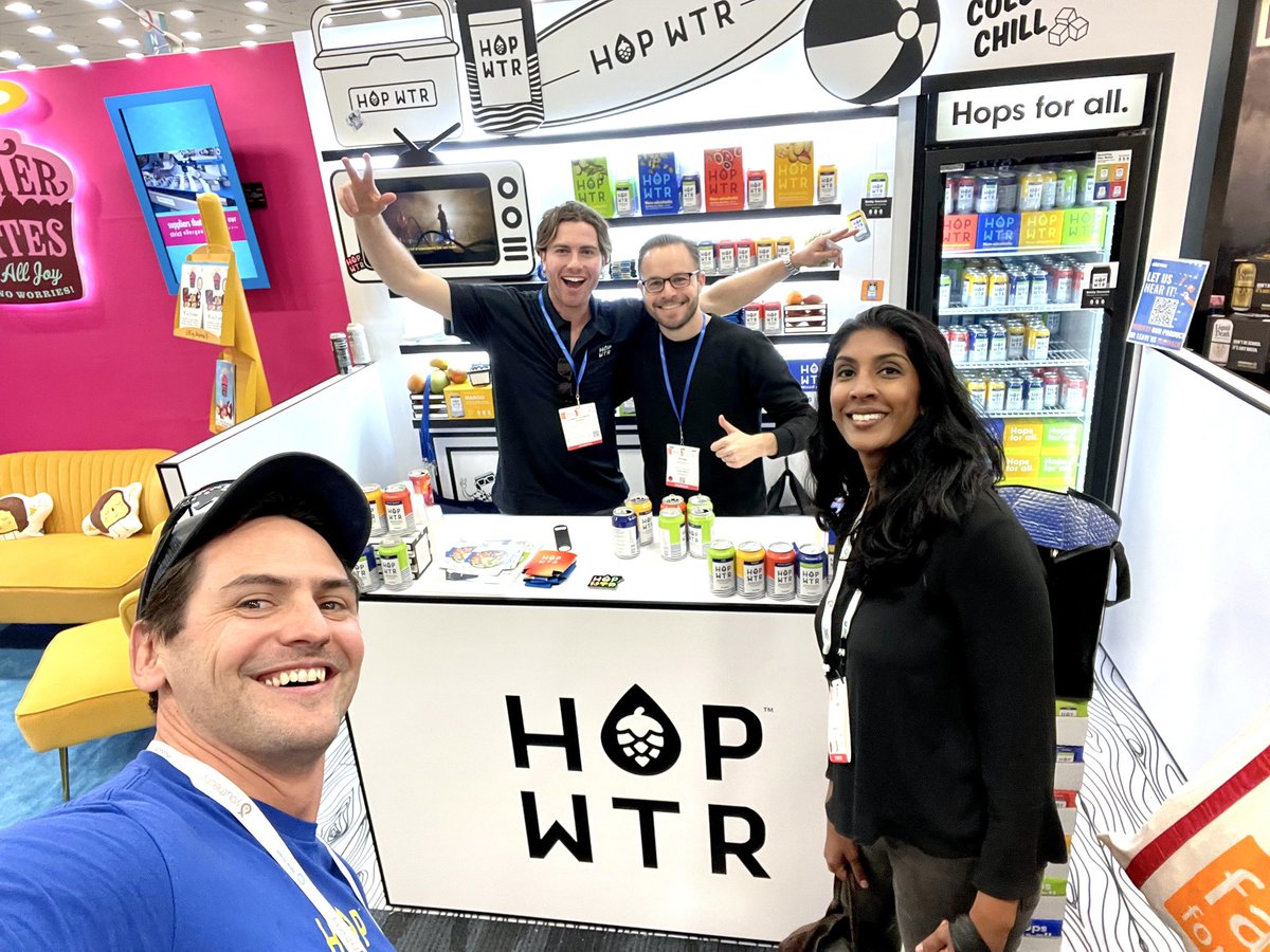 HopWtr's tweet photo. We’re so grateful for our team! #ExpoWest2022 was a blast 🚀Thanks to all who came by! #HopWtr https://t.co/s0V3jDxCbO