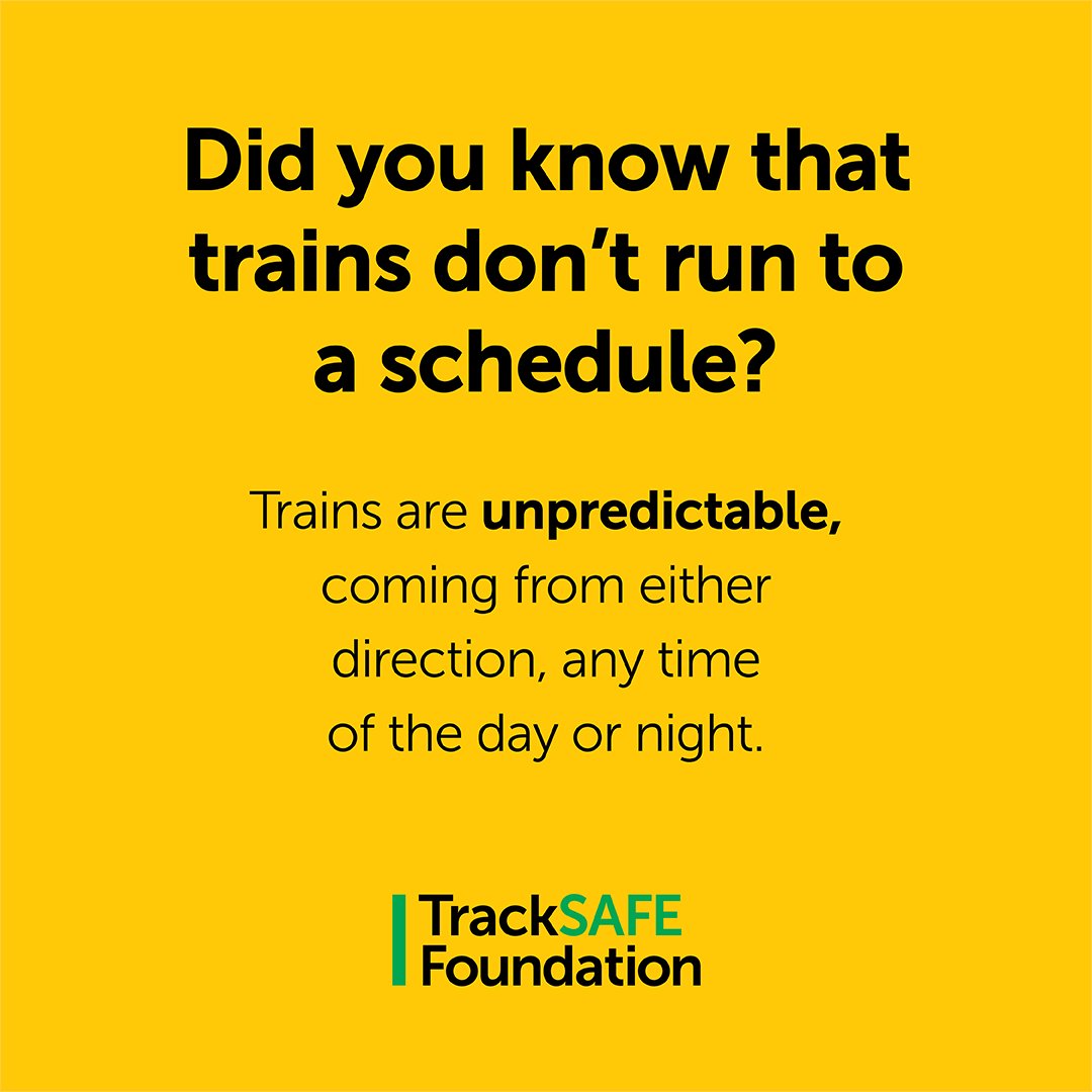 Trespassing on rail tracks is illegal, but most importantly it is unsafe. 

Why?:
🚆Trains travel at up to 100km/h in rural areas and they can approach from either direction
🚆They don’t run to a schedule 
🚆A train travelling full speed can take up to 1km to stop

#getonboard