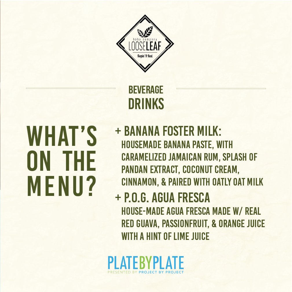 An event (and a meal) isn't complete without boba! Luckily, <a href="/LooseLeafBoba/">Loose Leaf Boba Company</a> is joining us at Plate by Plate to satisfy our boba cravings!

Plate by Plate is THIS SATURDAY! Make sure to get your tickets SOON! 🔗 ow.ly/3a4250HWafp

#PbPLA #PbP #PbP_sustainability #PlateByPlate