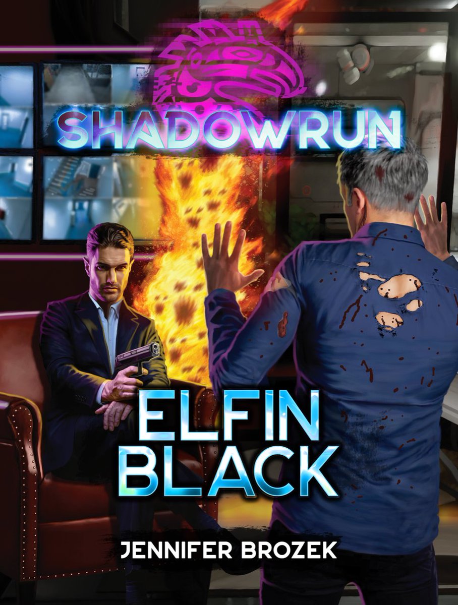 It's with great excitement we announce the newest Shadowrun novel by the stellar Jennifer Brozek, "Elfin Black".

This is already available in print (from Amazon) and digitally:

books2read.com/ShadowrunElfin…