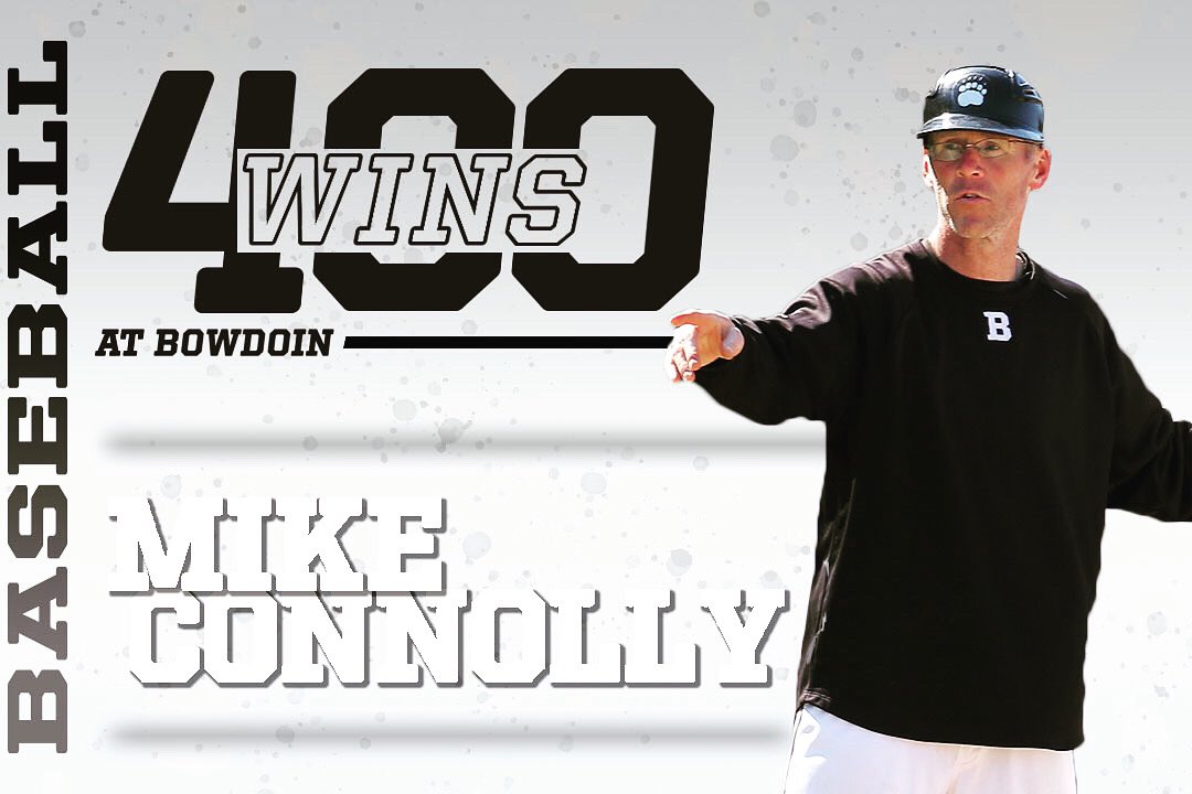 GoUBears's tweet photo. With a 10-5 win over Amherst in the second game of today’s doubleheader in Florida, head @BowdoinBaseball coach Mike Connolly won his 400th career game! He is just the 2nd coach at Bowdoin, in any sport, to reach the 400-win mark! #GoUBears #mesports #d3baseball @BowdoinCollege https://t.co/4waoCgjq8Y