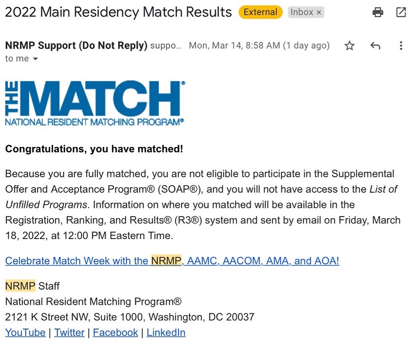 In awe of God’s grace and so thankful to my TRIBE who have supported me through everything! Here’s to never  giving up on my dream &amp; being the change that I want to see 🙏🏽 #FMRevolution #hucm22 #Match2022 #medtwitter