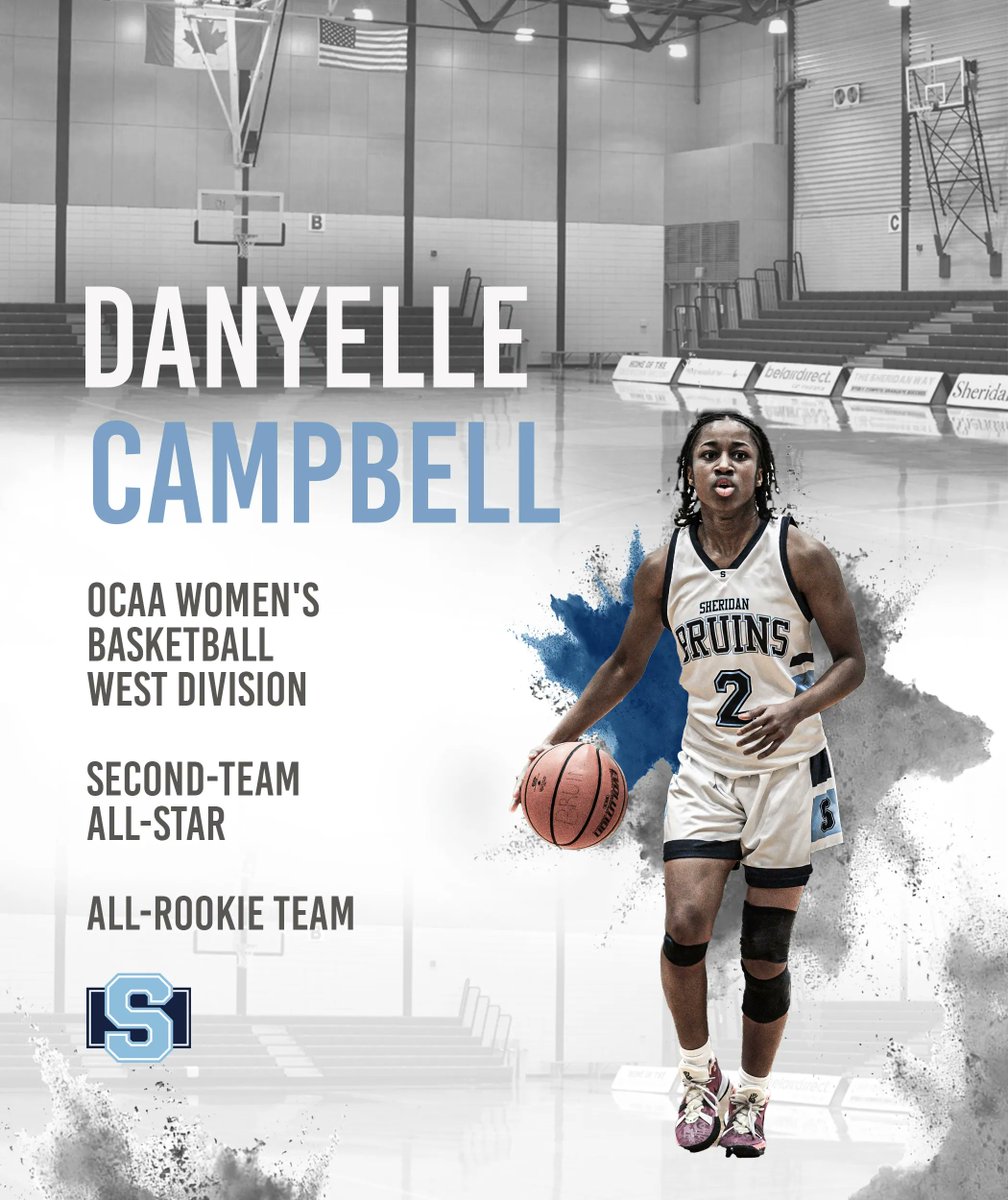 sheridanbruins's tweet photo. Double Blue Congratulations to Danyelle on the Women's Basketball Team on earning two OCAA awards! ⭐️ 🔵 🐻 🔵 👏

#SheridanBruins #OCAA #BruinsProud https://t.co/Tl1QHTAgfZ
