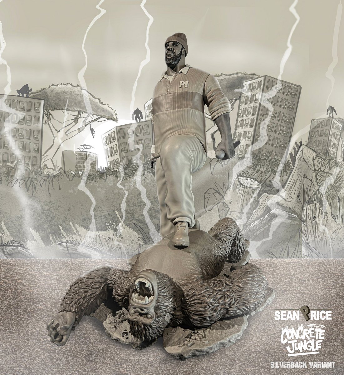 Scartoccio's tweet image. Sean P Silverback variant. 3/17 concretejunglestudio.com @SeanPrice @DuckDownMusic @BernadettePric9 #seanp