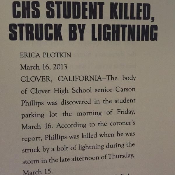 lestersbonnet's tweet photo. On this day (March 15, 2013) Carson Phillips was Struck By Lightning. πππ€π© @chriscolfer
@briandannelly
#struckbylighting
#carsonphillips https://t.co/0HMBM6GoHH