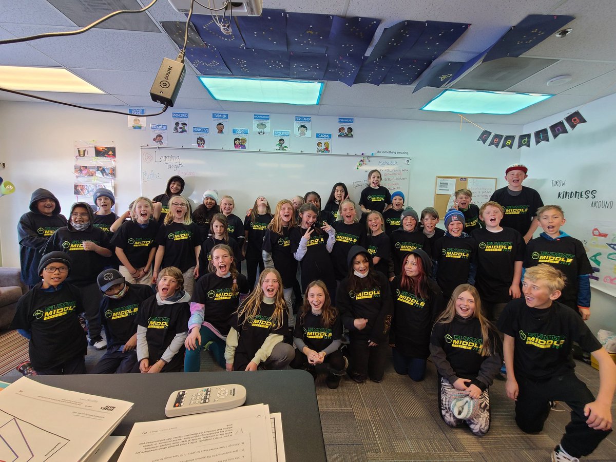 SCE_MrsStys's tweet photo. Thank you @GuevaraSMS and @SMSChabot for coming to answer all our middle school questions today and for our sweet new shirts!
@CrysLaneMiller @SharonBose5
#SCovEl #ssdedu #middleschoolherewecome https://t.co/ahKyRZaFCC