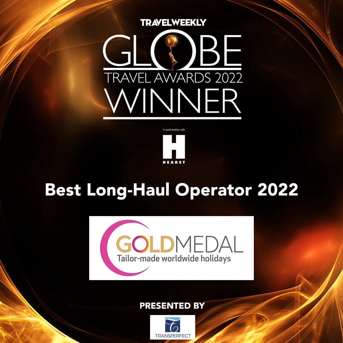 travelweekly's tweet photo. Our next category tonight is Best Long-Haul Operator - take a bow Gold Medal! @goldmedalagents #TWGlobes #TravelWeekly https://t.co/om1cxH7CHh