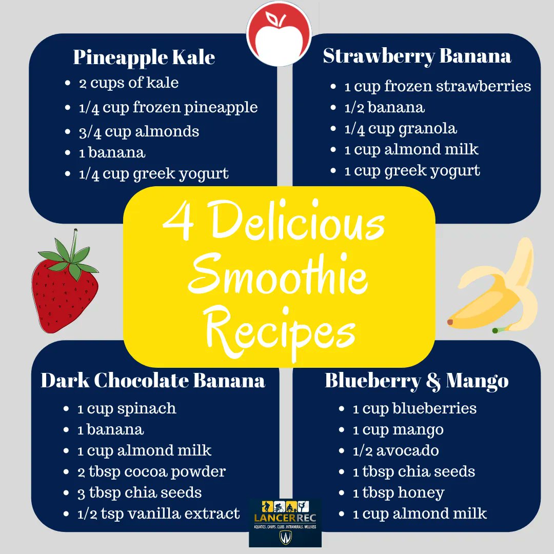 LancerRec's tweet photo. Looking for new smoothie recipes to change up your routine? Check out these fruity and delicious options! #TastyTuesday #TipTuesday #Recipes #LancerRecConnect https://t.co/CyOWSgvoKE