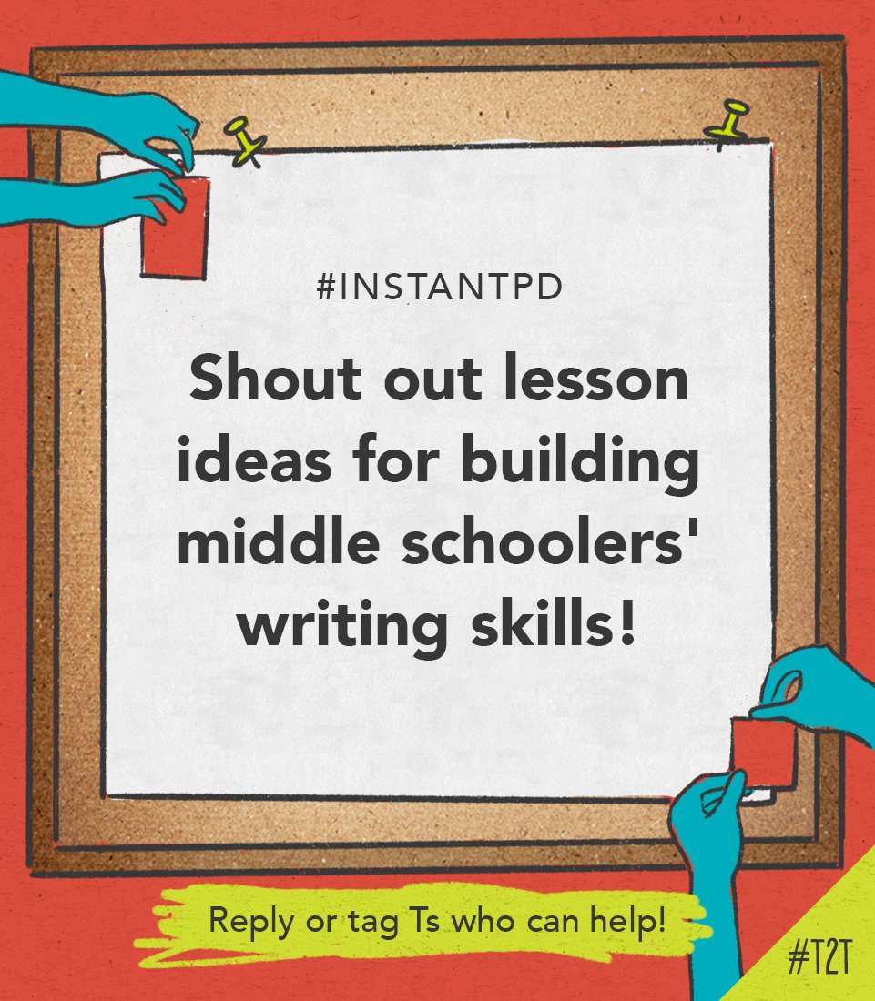 When it's time to grow your Ss' writing skills, what are your go-to lessons and assignments?

Middle school T @mosswa is looking for tips and ideas to share with #TeacherFriends!

#InstantPD #ELAchat #EngChat #MSchat