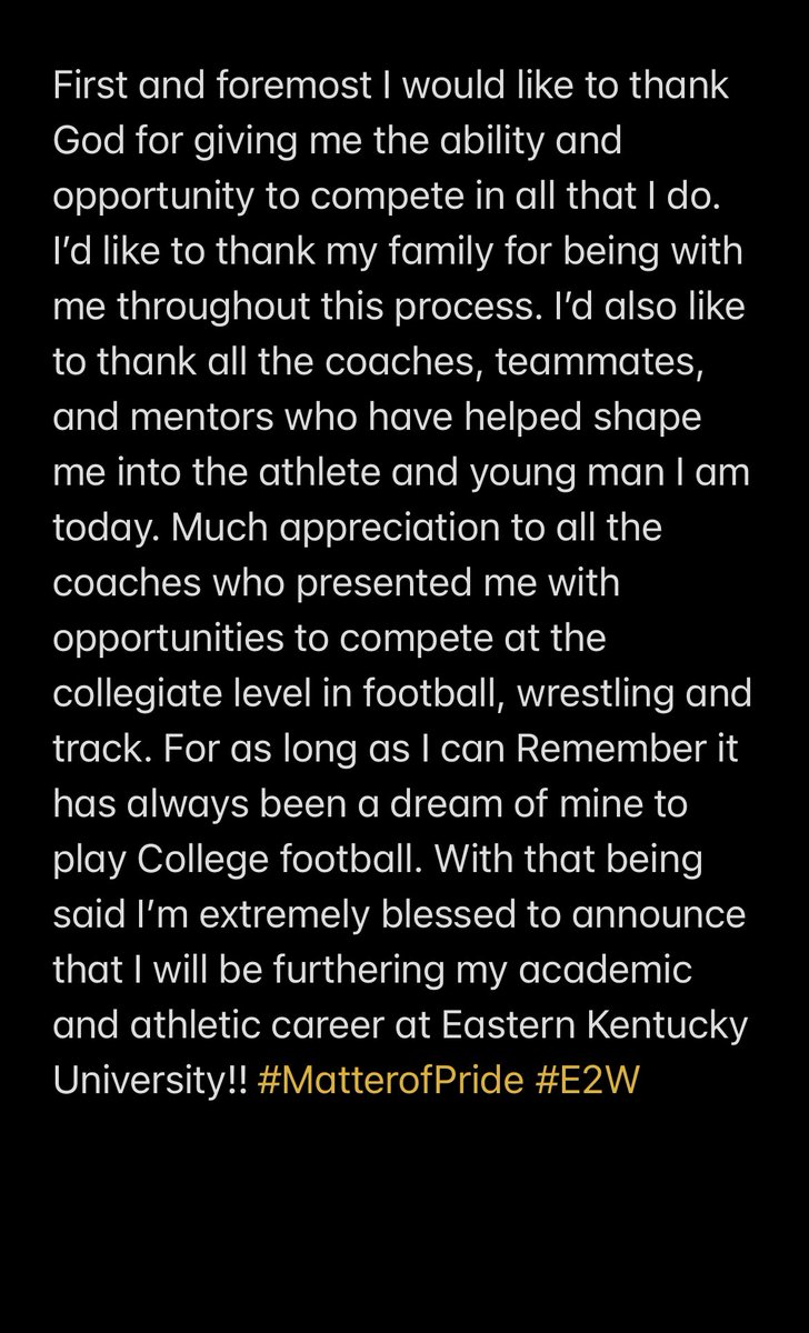 JeffreyKinley2's tweet photo. Excited for the next chapter. Thank you for this opportunity!! @EKUWWells @Coach__Jake @MikeDDietzel1 @Erik_Losey https://t.co/n8pEPyMqxJ