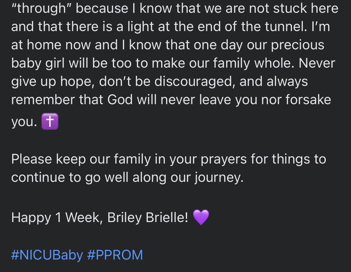 Briley Brielle Wilson 💜 Our little fighter! #NICUJourney #PPROM