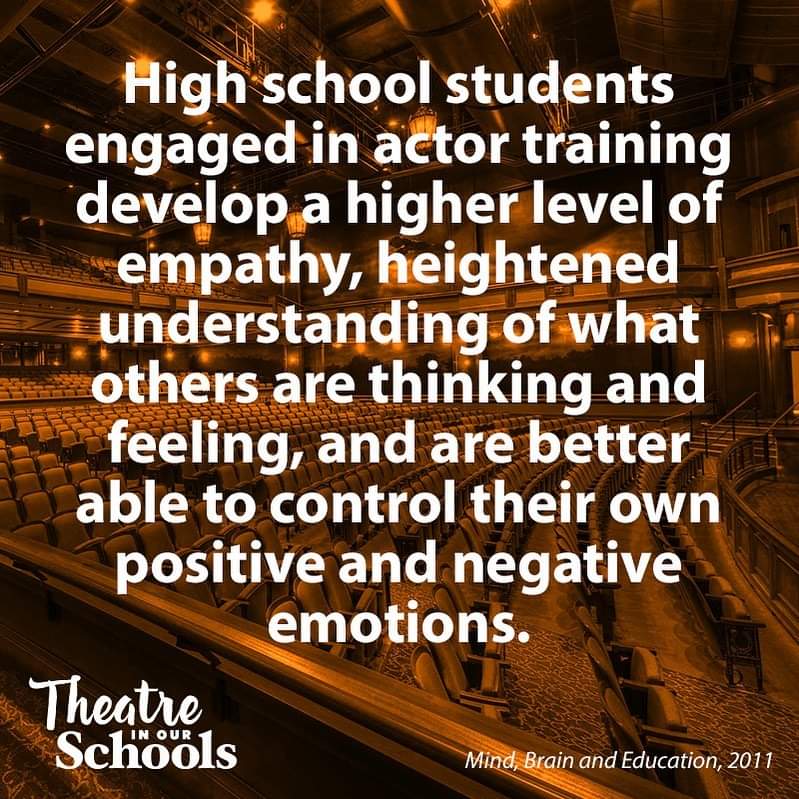 It is currently Music In Our Schools Month, but did you know it is also Theater in Our Schools Month? Acting isn't just about acting; students learn so much more and apply it to real life. #MIOSM #tiosm
