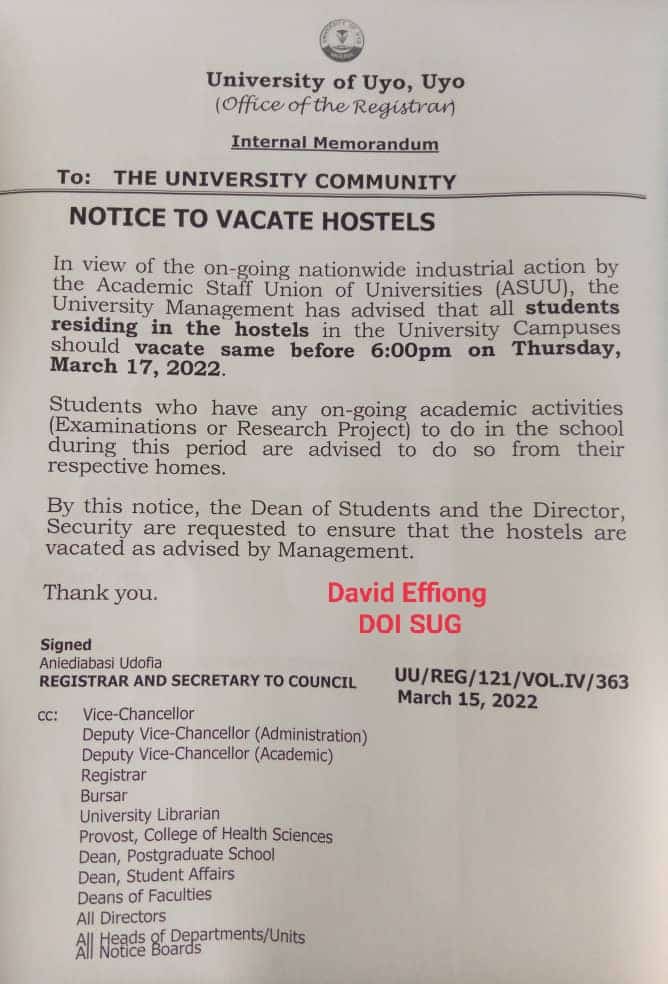 oxigyndotcom's tweet photo. NOTICE TO VACATE HOSTELS. https://t.co/ckaTD0HCD0