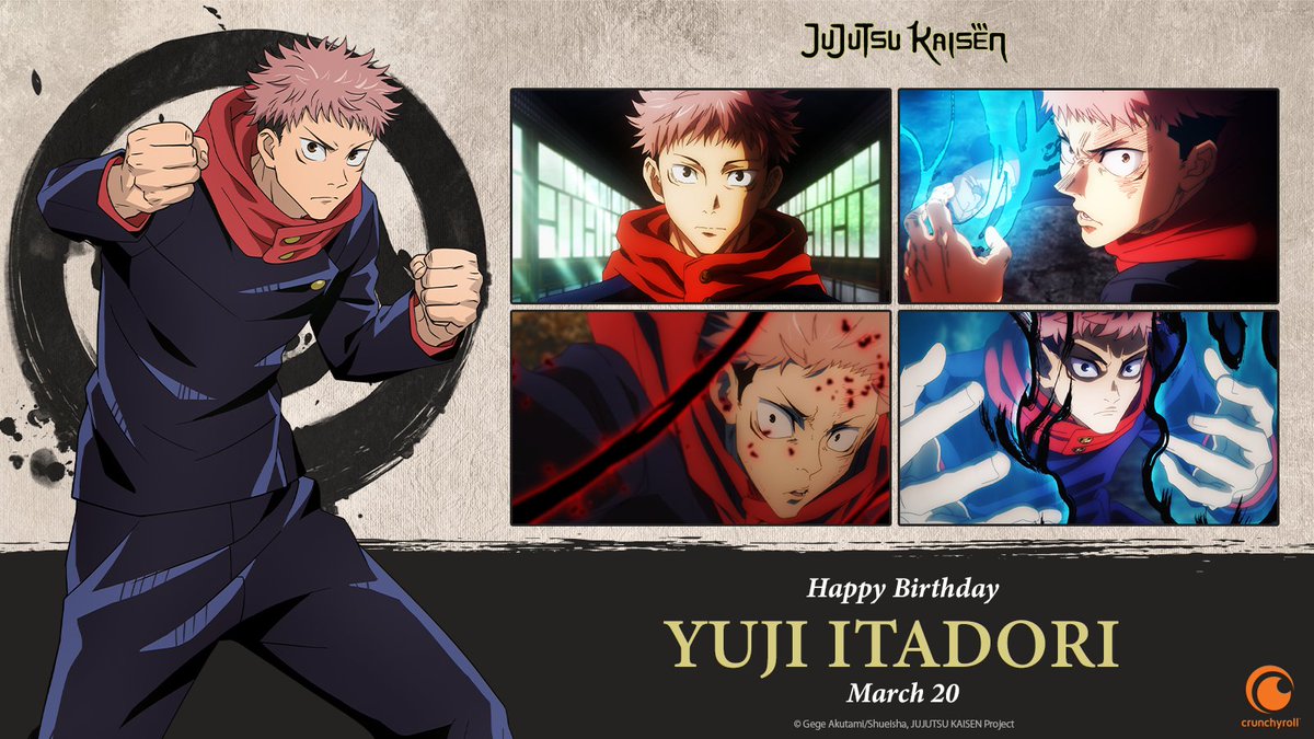 Crunchyroll's tweet photo. 🎂 Happy birthday Yuji Itadori! 💥 https://t.co/XkAftM0C4D