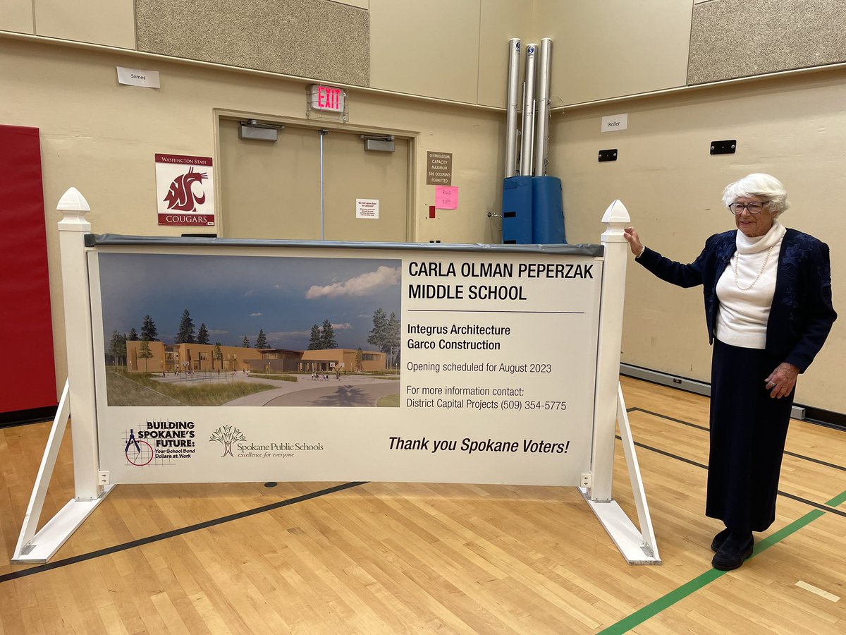 spokaneschools's tweet image. District leadership and community members — including the new school’s namesake and her family — gathered at Mullan Road Elementary this afternoon to celebrate the groundbreaking of Carla Peperzak Middle School, slated to open fall 2023. #Spokane #SpokaneSchools