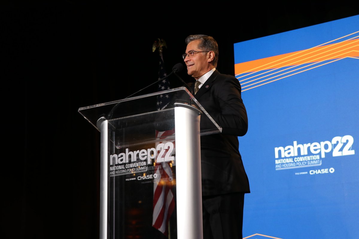 NAHREP's tweet photo. "Guts, grit, and gain- we're blessed." -@SecBecerra at the Presidential Installation Co-Sponsored by @remax and @Alterrahome at the National Convention and Housing Policy Summit #nahrepcon #nahreppolicy #policymatters https://t.co/WplMcDxP7p