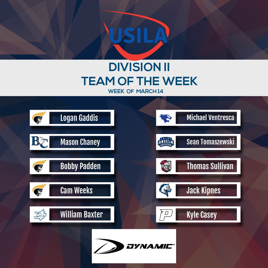 USILA_Lax's tweet photo. Congratulations to this week's USILA/Dynamic Teams of the Week (Week of March 14)! Way to get after it last week. Keep it going! https://t.co/yz40vspC4G