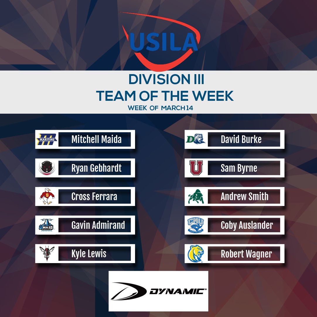 USILA_Lax's tweet photo. Congratulations to this week's USILA/Dynamic Teams of the Week (Week of March 14)! Way to get after it last week. Keep it going! https://t.co/yz40vspC4G