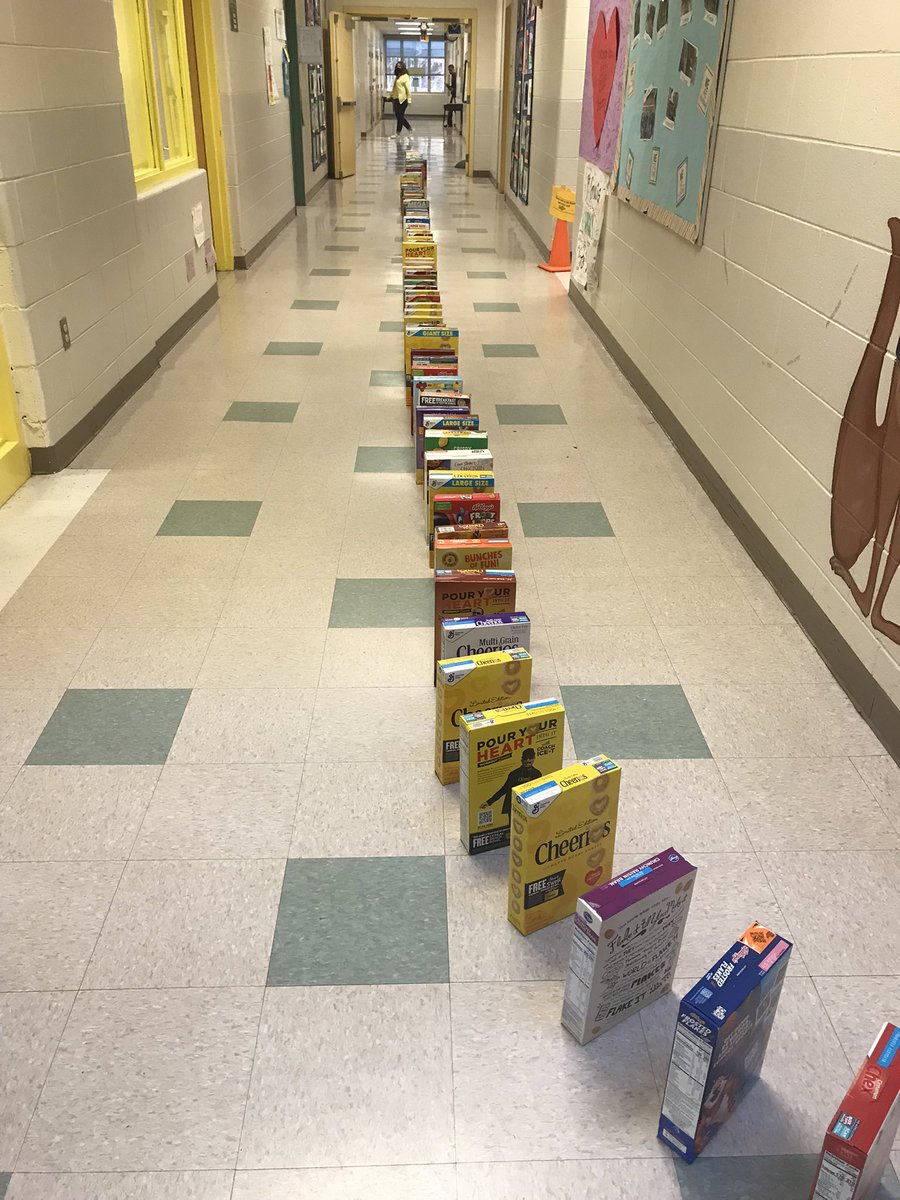 TracySpain8's tweet photo. We did a thing today!! Ss had the best time celebrating our 485 box donation to @FeedMoreInc to replenish their cereals! @HenricoSchools @TheParkSPESelem #keepingitrealatthepark #springerstrong https://t.co/jwBIsIou6E