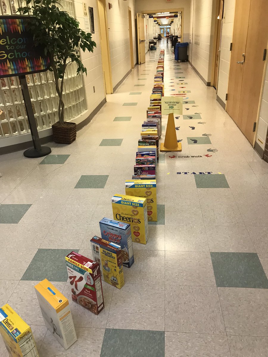 TracySpain8's tweet photo. We did a thing today!! Ss had the best time celebrating our 485 box donation to @FeedMoreInc to replenish their cereals! @HenricoSchools @TheParkSPESelem #keepingitrealatthepark #springerstrong https://t.co/jwBIsIou6E