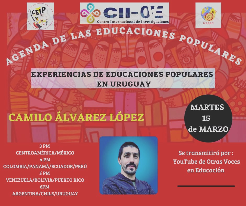 CamiloAlvarezLo's tweet photo. Hoy me tocó participar de esta actividad invitado por lo/as compás de @CEIP_Historica 
Lindo conversar sobre cómo desde abajo se organizar los sueños de los pueblos. 
#EducacionPopular
@CentroUy https://t.co/UcPkIa6A6c