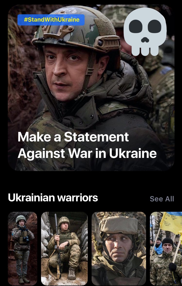 PersephonesT's tweet photo. Not the reface app letting you face swap with Ukrainian soldiers 💀💀 #Ukraine https://t.co/q7XT5SgsEA