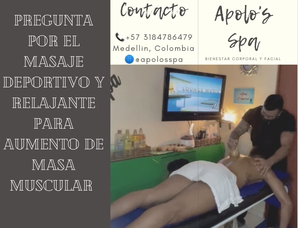 apolosspa's tweet photo. Sabías que los masajes relajantes y deportivos incentivan y ayudan al proceso de aumento de masa muscular?
Apolo's Spa Bienestar Corporal y Facial💆💆‍♂️
#muscle #masajes #masajesreductores #masajesrelajantes #spa #apolos #apolosmen #cosmetics #limpiezafacial #limpiezafacialprofunda https://t.co/o6oZ1liV7F